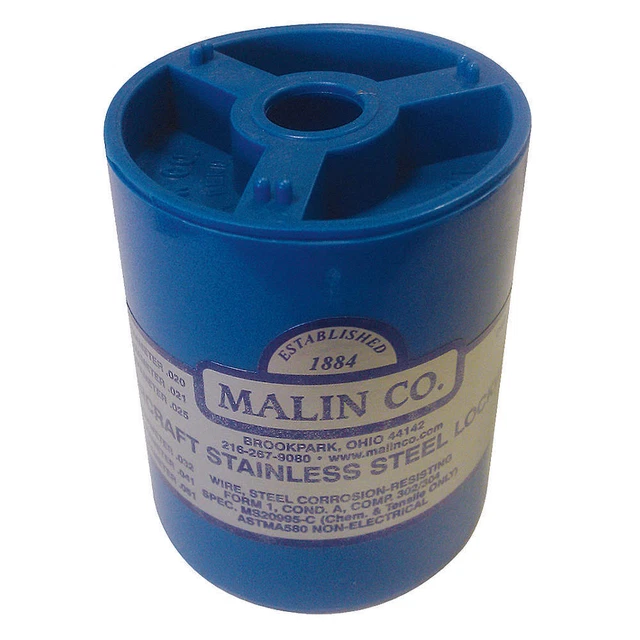 MALIN COMPANY 34-0510-1BLC Lockwire,Canister,0.051 Dia,143 ft.