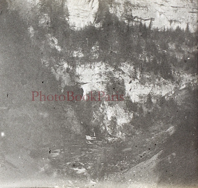 Paysage Ruisseau c1915 Photo Plaque de verre Stereo Vintage V33L15n