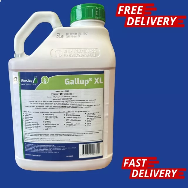 5L Gallup Xl Professional Strength 360G/L Glyphosate Total Weed Killer