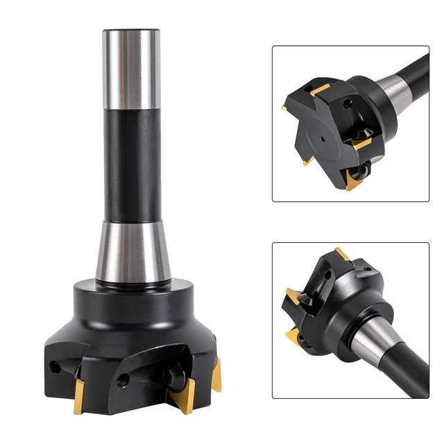 90° Alloy Steel Indexable End Mill 3in Cutting Diameter R8 Shank Milling Cutter
