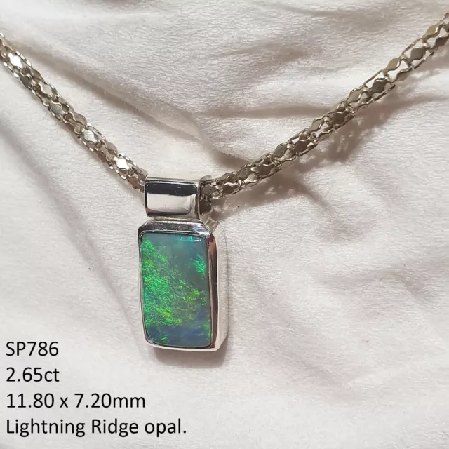 Opal Pendant Necklace 925 Sterling Silver Natural Solid Australian Jewelry SP786 2