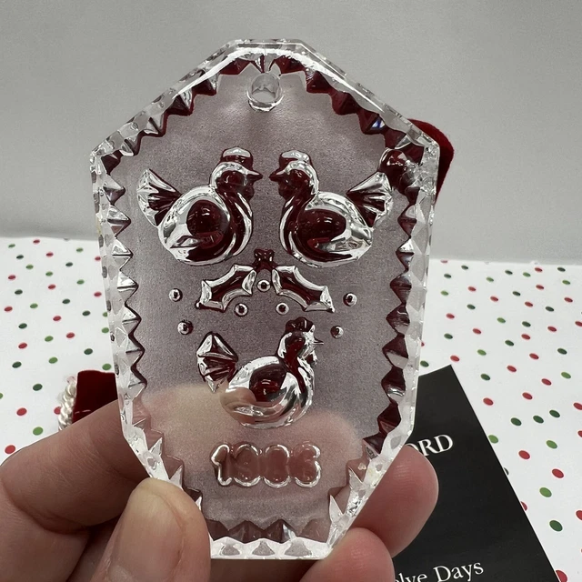 1986 Waterford Crystal 12 Days Of Christmas Three 3 French Hens Ornament W/Box