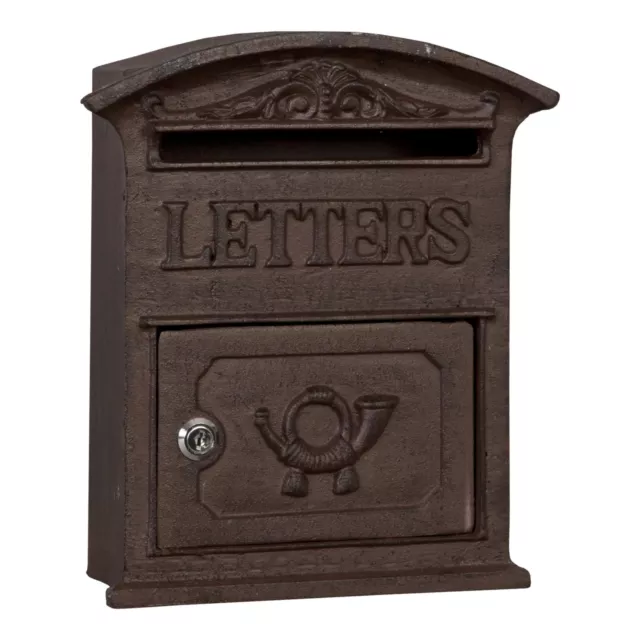 External Metal French Style Wall Mounted Letter Mail Post Box Cast Iron Front