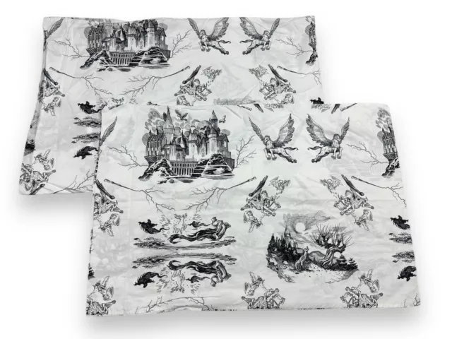 Pottery Barn Teen Harry Potter Etched Scenes Hogwarts ￼2 Standard Pillow Cases