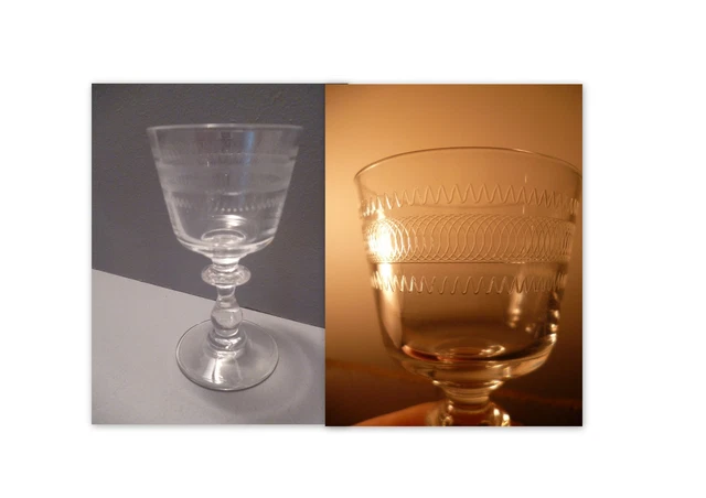 Lot De 4 Verres à Liqueur Ballon En Cristal Ciselé – Pied Balustre 8 Cm – Vintage