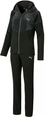 Puma Mmix kids tracksuit velvet hoodie and pants outfit black