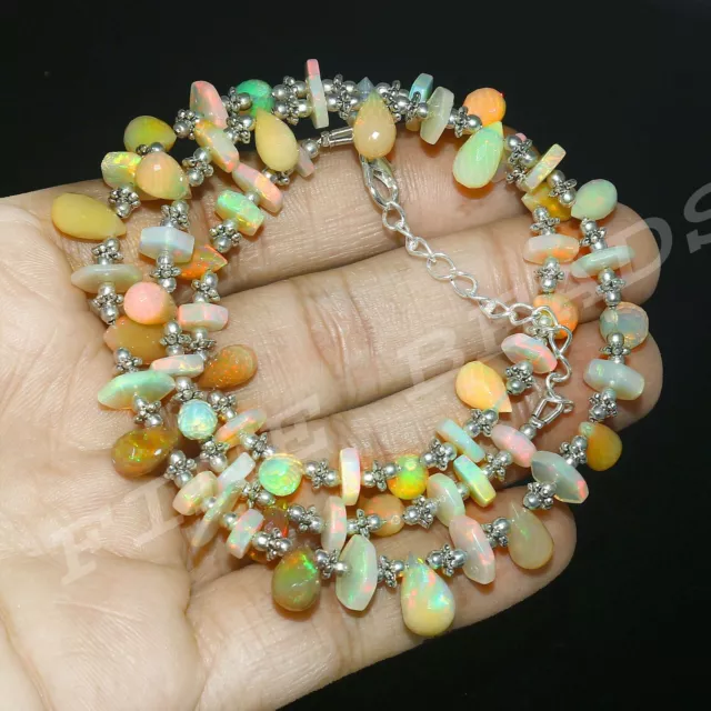 Opal beads Real opal beads Gemstone opal Beaded Necklace Jewelry Gift Np-3944