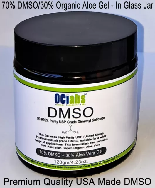 70% DMSO+30% Aloe Vera Gel 99.995% USP grade Dimethyl Sulfoxide gel/cream 120gm