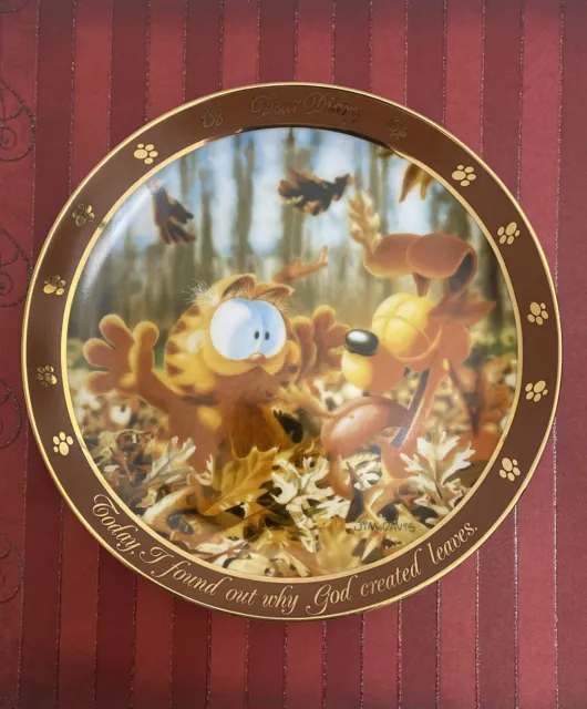 Garfield Collector Plates Dear Diary Series God Created Leaves Danbury Mint 1990