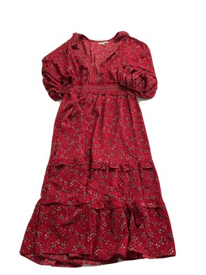 Max Studio Women's 3/4 Sleeve Tiered Bubble Crepe Dress XL NEW NWOT