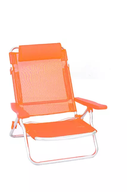 SPIAGGINA RECLINABILE PIEGHEVOLE con cuscino Comfort Arancione mare  spiaggia EUR 47,03 - PicClick IT