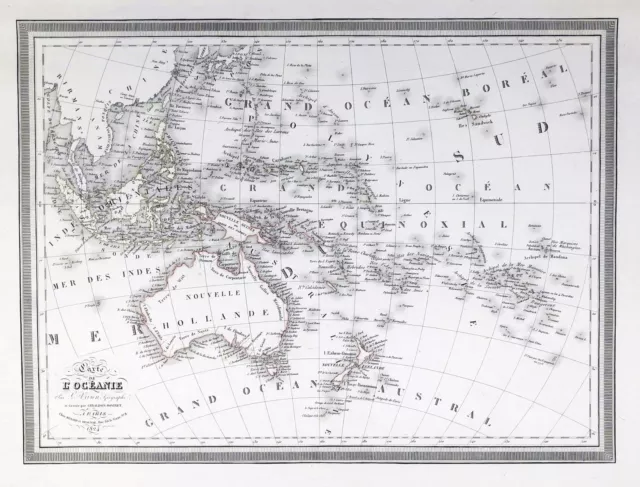 Australia Oceania New Zealand Philippines Oceanie Karte map carte L. Vivien 1824