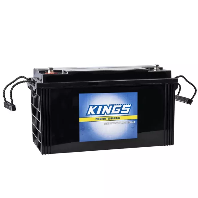 Kings 138Ah AGM Deep Cycle Battery Caravan Car + 12v Control Box Offroad 12V 4WD 2