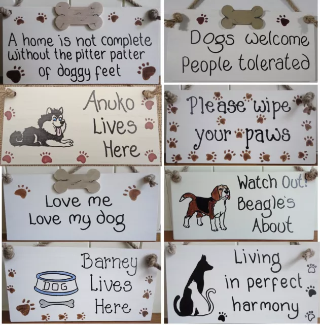 Personalised dog puppy plaque shabby chic key lead holder ideal Birthday gift