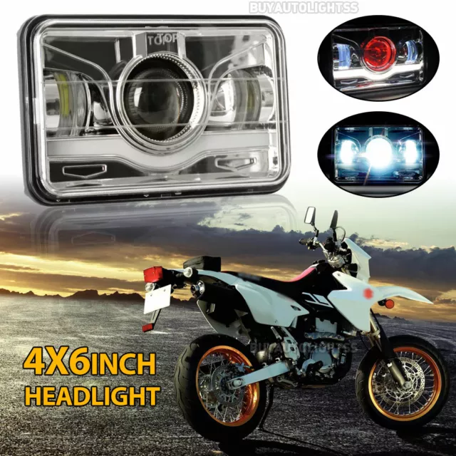 4"x6" INCH Motorcycle LED Headlight Hi/Lo Beam w/ DRL For Suzuki DRZ400S Motor