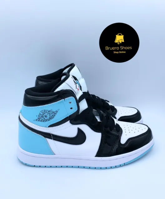 Nike Air Jordan Nero/Bianco/Azzurro Uomo Basket Sneaker☑️Rivenditore Autorizzato