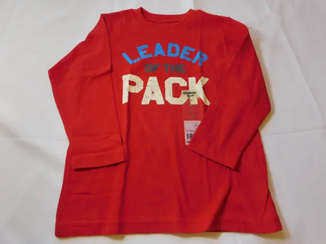 Osh Kosh B ' Gosh Ragazzi Bambino Manica Lunga T Shirt Rosso Leader Misure Nwt