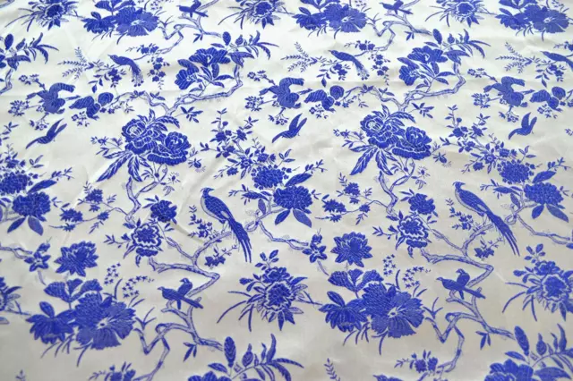 Faux Silk Brocade (Pheasant Flower) Jacquard Damask Kimono Fabric Material BL7