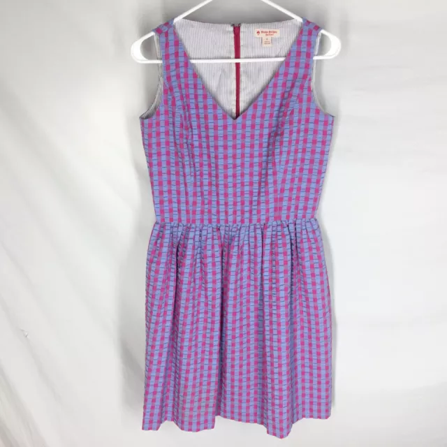 Brooks Brothers red fleece pink and blue plaid dress sleeveless womens size 4