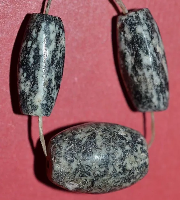 Ancient African Granite Gneiss Stone Dogon Tribal Beads Found Mali African Trade