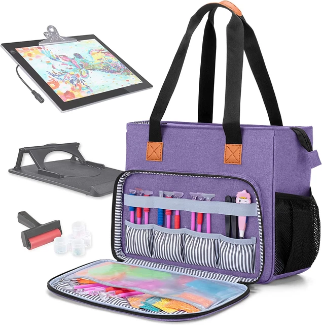Estuche de transporte para almohadilla de luz A4 y accesorios de pintura de diamantes, bolsa de almacenamiento para