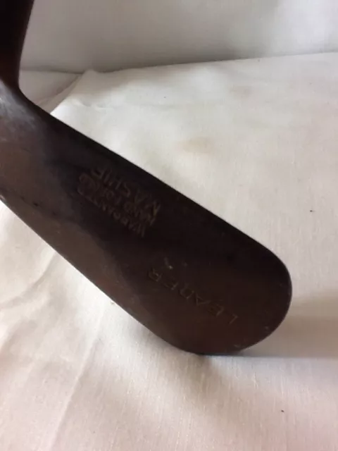 Antique LEADER WARRANTED HAND FORGED HICKORY MASHIE GOLF CLUB VERY NICE 2