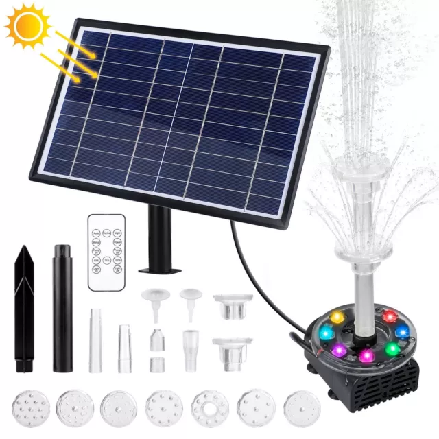 Solar Teichpumpe 10W 230/h Gartenteich Set Wasserspiel Teich Springbrunnenpumpe