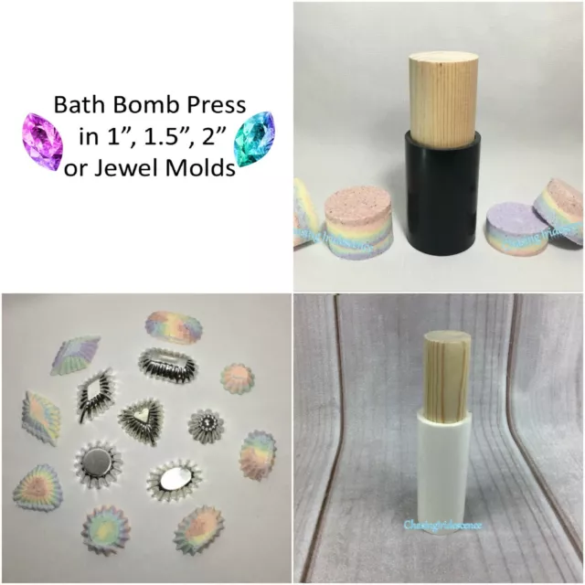 Bath Bomb Fizzy Press Mold Manual Cylinder Embed Shower Steamer Jewel DIY Disc