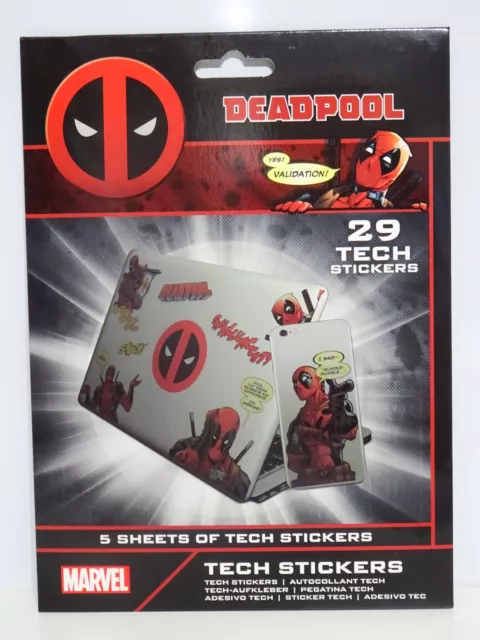 Deadpool Tech Stickers Gadget Décalques Wade Wilson Paquet 29 Vrai Marvel Comics