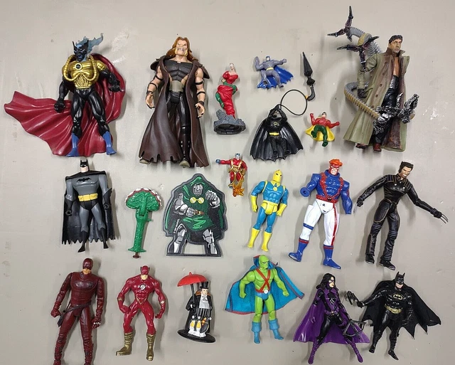 MARVEL DC FIGURE LOT 1990's TOY BIZ HASBRO vtg comic book Parts X-Men Batman Doc