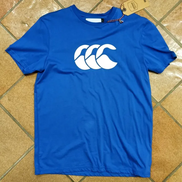 T-shirt da Uomo Canterbury Of New Zealand Azzurra Taglia L Large Nuova in Cotone