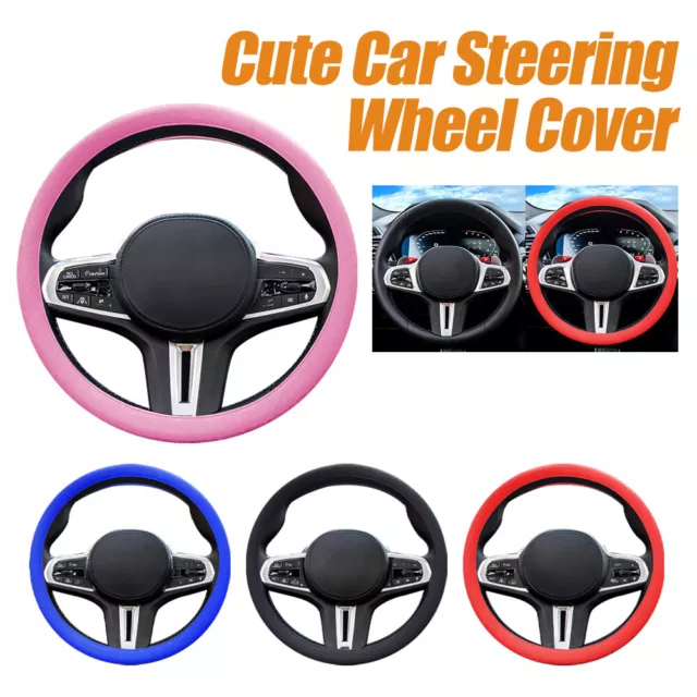 Universal Cars Steering Wheel Cover Silicone Anti-slip Protector Auto Interior