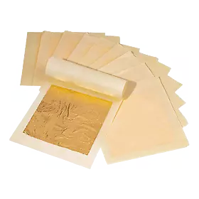 MARKETINGSTORE Feuilles d'or 45 mm X 45 mm 24 carats sur Base Lot de 10