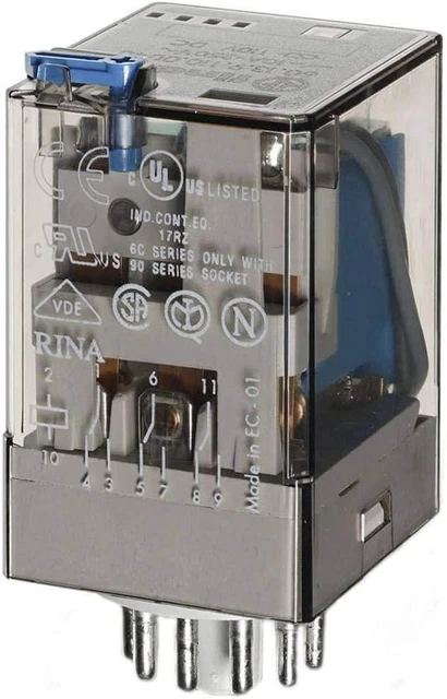 Finder‎ Relè 60.13.9.060.0040 - Supporto a innesto, bobina 60V DC, 6A, 3PDT