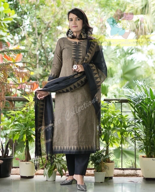 Set telaio a mano tradizionale Kurti cotone indiano di classe (taglia 40 L)