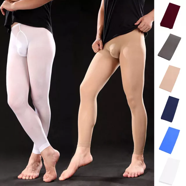 MENS SEE-THROUGH CASUAL Long Johns Pants Sexy Tight Yoga leggings Mesh  Underwear £6.95 - PicClick UK