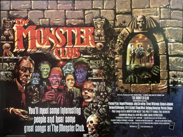 THE MONSTER CLUB 1981 UK quad poster print 30x40" John Carradine Vincent Price