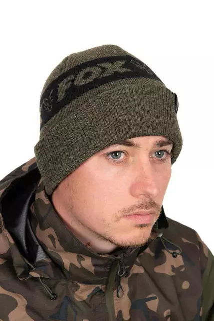 Fox Collection Beanie Grün & Schwarz / Karpfenangeln Bekleidung