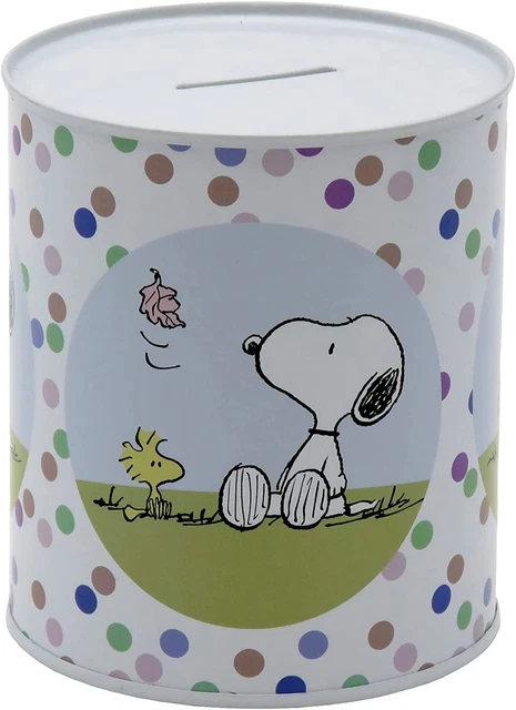 CYPBRANDS Snoopy - Salvadanaio in Metallo, per Bambini, Portamonete, Dimensioni