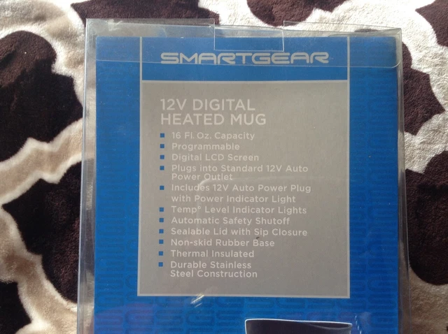 Brand New! SmartGear 12V digital heated mug plug in car great for travel 6