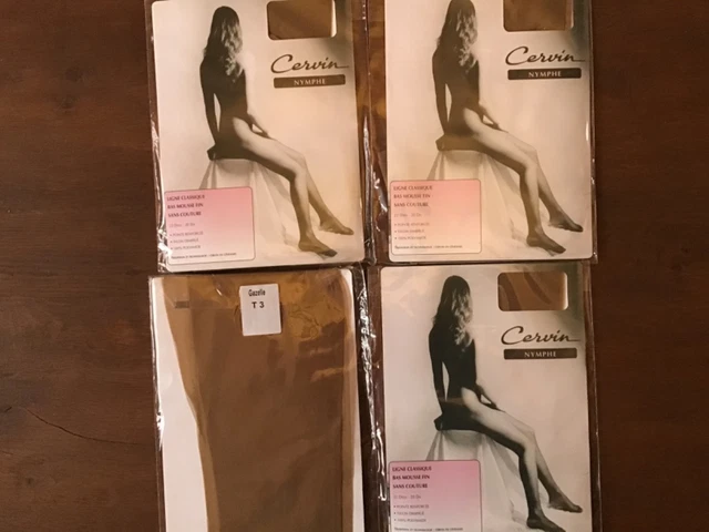 Lot De 2 Bas Nylon Vintage ISABELLA – Fabriqué En Italie, Taille 9, Noir – Neuf Avec étiquettes