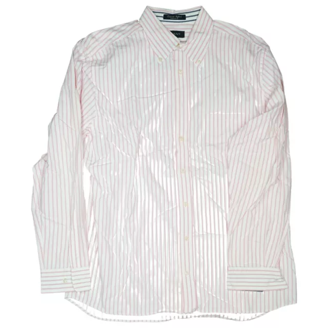 GANT regular fit Herren Hemd langarm Gr. L Weiß Rosa gestreift TOP.