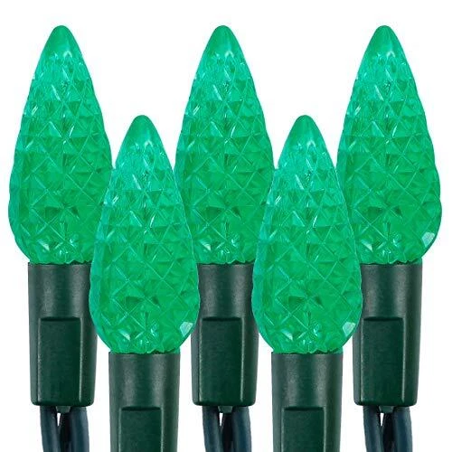 C6 St Patricks Day String Lights, 100 LED 33ft Fairy Lights with 29V Green