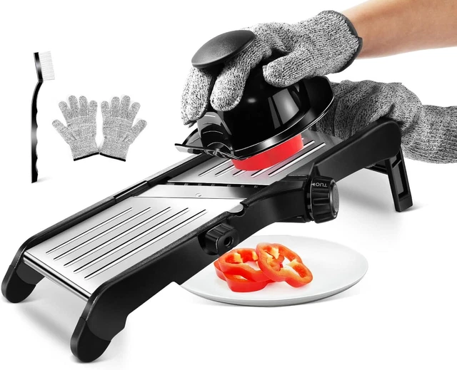 Affettatrice per Verdure 5 in 1 Regolabile, Utensile da Cucina Manuale per Carne
