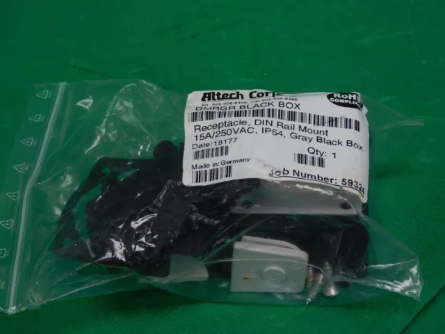 Altech Corp.  DMRGR Black Box  Connector, Receptacle, DIN Rail Mount15A / 250VAC