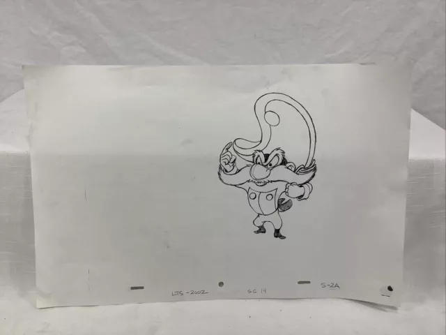 Yosemite Sam Looney Tunes Warner Bros Animation Production Cell Drawing COA b1