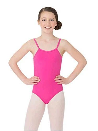 Capezio Girls' Big  Camisole Leotard w/Adjustable Straps,, Hot Pink, Size Large