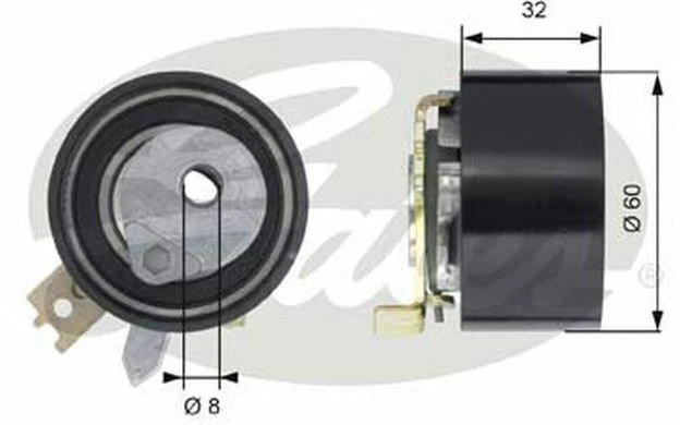 GATES Galet tendeur pour NISSAN QASHQAI NOTE RENAULT CLIO KANGOO MEGANE T43014