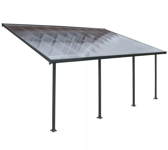 Vordach 400x606cm grau Überdachung Palram-Canopia Carport Terrassenüberdachung