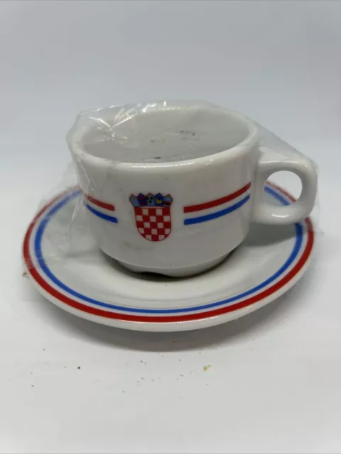 Croatie Demi-Tasse Espresso Tasse Et Soucoupe Football Neuf